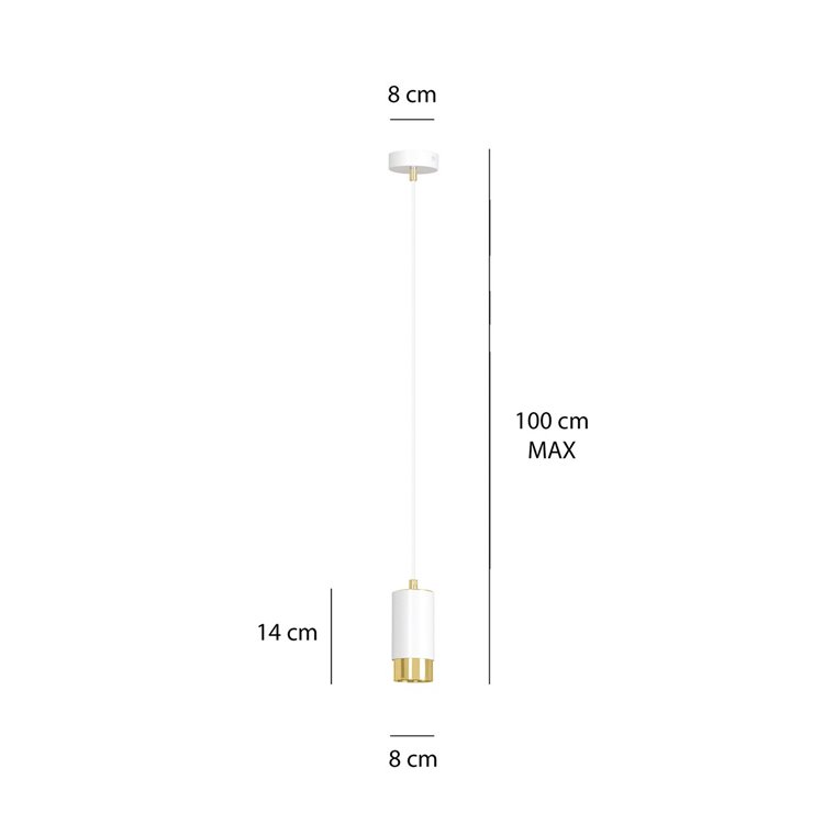 FUMIKO 1 WH/GOLD EMIBIG Lampa wisząca