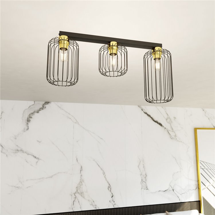 BARN 3 BL GOLD EMIBIG Lampa sufitowa