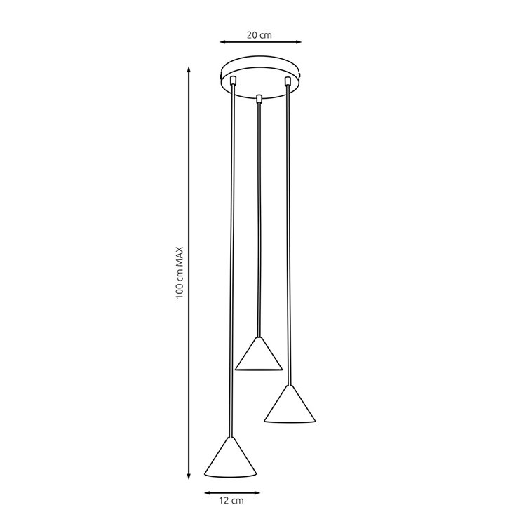 ELIT 3 PREMIUM BLACK EMIBIG Lampa wisząca