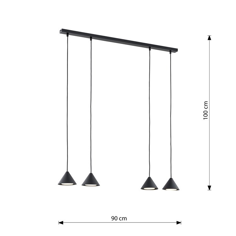 ELIT 4 BLACK EMIBIG Lampa wisząca